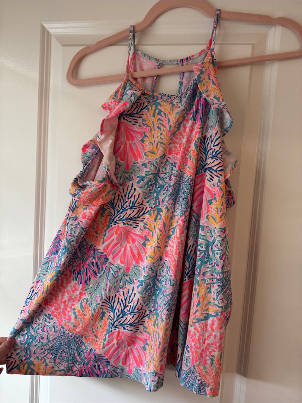 Lilly Pulitzer Pink Teal Floral Tank Dress